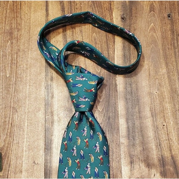 Brooks Brothers Makers Golf Themed Men's Neck Tie - Picture 1 of 7